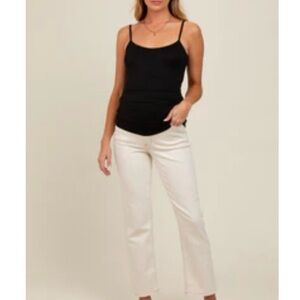 White / Ivory Straight Leg Maternity Jeans